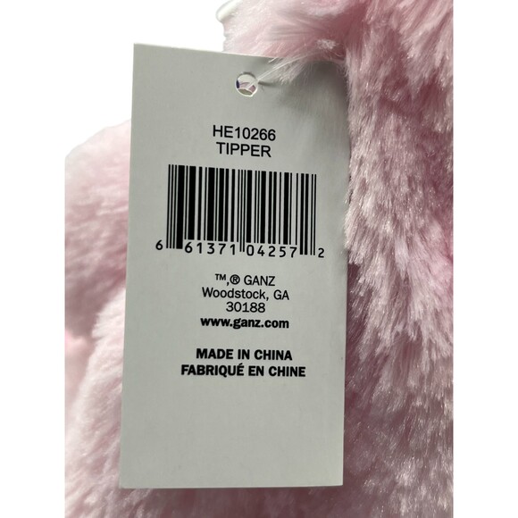 Get Your Hands on a GANZ Tipper Pink White Bunny Rabbit Plush Stuffed Animal NWT - Picture 8 of 13
